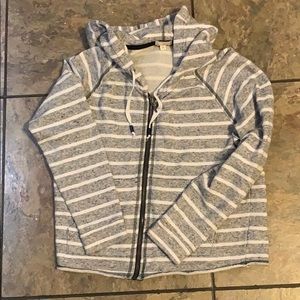 Gray Striped Sweater Hoodie